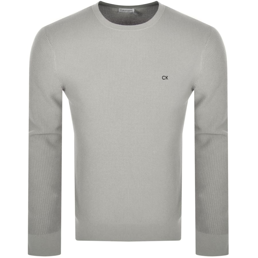 Calvin Klein Waffle Structure Jumper Grey Mainline Menswear